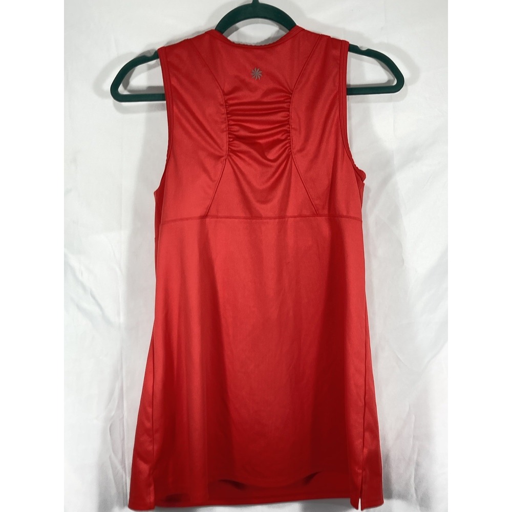 Athleta Side Ruched Racerback Tank Top, Built In Bra, Red Women's Size 38B Gym - Picture 14 of 16